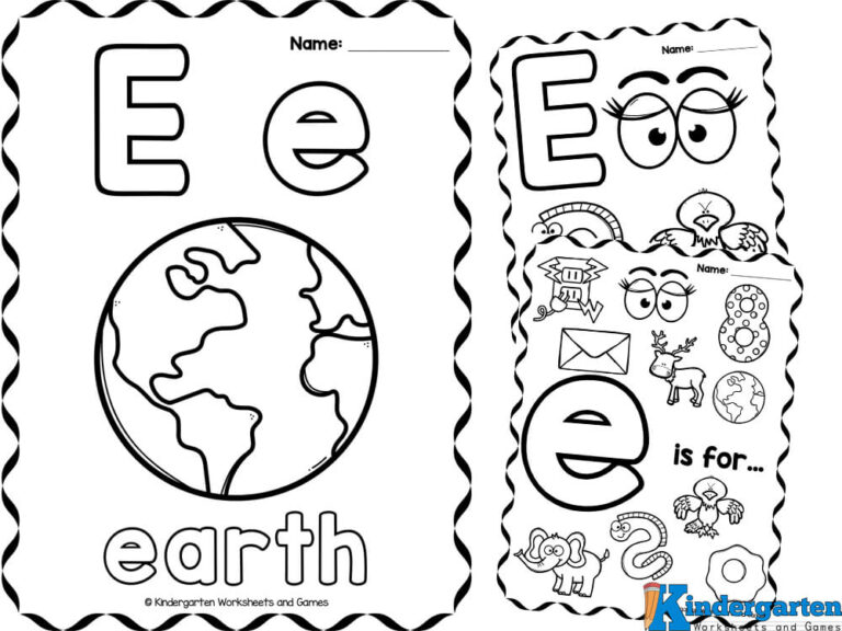 FREE Printable Letter E Coloring Sheet Pages for Kids