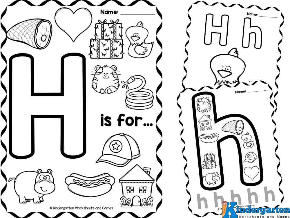 FREE Printable Letter H Coloring Sheet Pages for Kids
