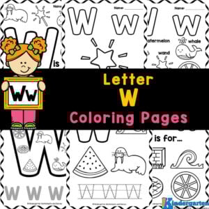 Get ready to learn your alphabet while having fun with these free printable letter W coloring pages for preschool, pre-k, or kindergarten!