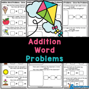 Free Printable Addition Word Problems Math Worksheets for Kindergarten