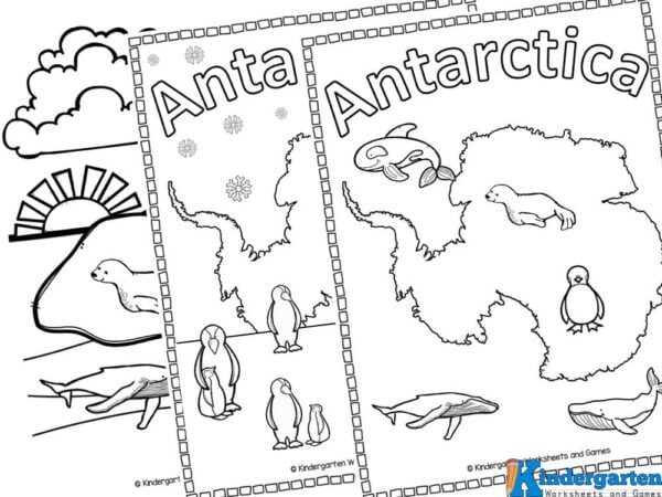 This pack contains over 10 pages of coloring activities relating to Antarctica. The activities included are a:

Map of Antarctica
Map of Antarctica with penguins in front
Water and land scene with animals
Map of Antarctica with animals on it
Write some animals that live in Antarctica and then draw then on the ice below