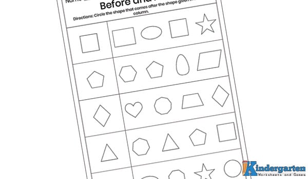 Before and After Shape Worksheet