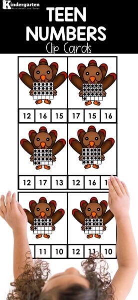 If you are looking for fun, free printable teen number games - you will love these Turkey Teen Number Activities. This simple math activity for kindergartners is a great way to work on those tricky teen numbers during November, or any tie really. Simply print and you are ready to play and learn!