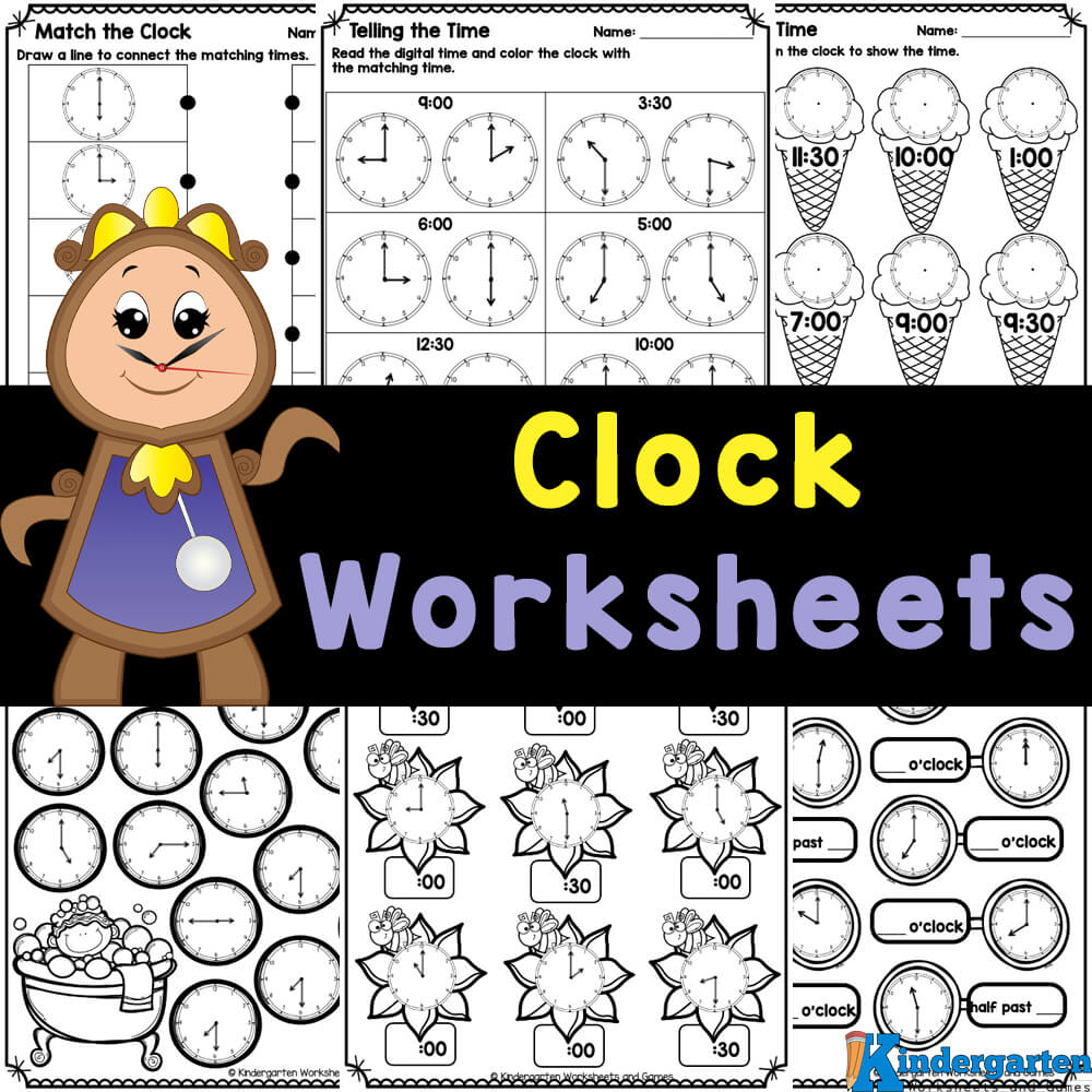 🕰️ Kindergarten Clock Worksheets Digital and Analog Telling Time Practice