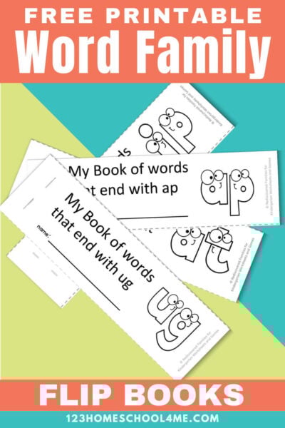 Boost early reading skills with our free Word Families printable flip book. It's a fun way to help kids recognize word patterns.