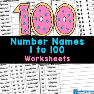 Write in Words! Number Names 1 to 100 Worksheet
