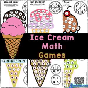Check out this free printable ice cream number game designed for kindergarten students to work on numbers 1-10 recognition while having fun!
