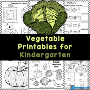 Free Printable Vegetable Worksheets for Kindergarten
