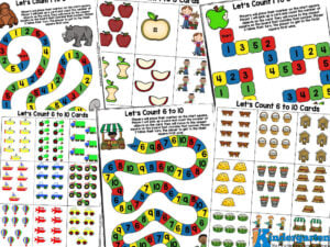 Counting Numbers Games for Kindergarten - Count and Match 1 to 10