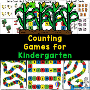 Discover our free printable counting number games for Kindergarten that help students count and match 1 to 10 while having fun— download 4 math activities!