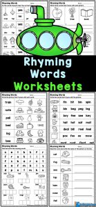 Free Printable Kindergarten Rhyming Words Worksheets pdf