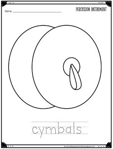 Worksheet Cymbals 🎺 Free Simple Music Instrument Coloring Pages