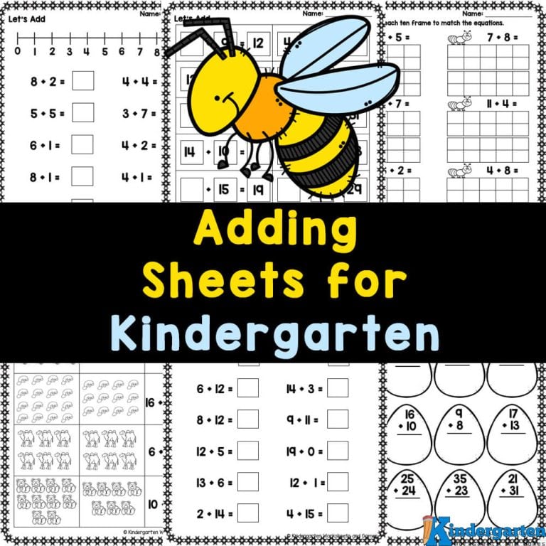 Adding Sheets for Kindergarten – Free Math Worksheets Addition