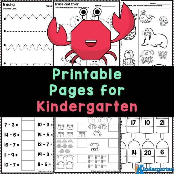 Get your kids excited about learning with our free 20-page Printable Pages for Kindergarten, featuring fun activities in math, literacy, counting, and more!