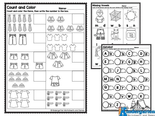 Kindergarten homework Kindergarten homework