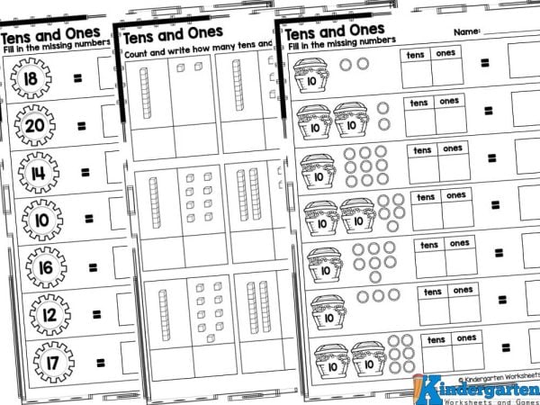 Adding ones and tens worksheets