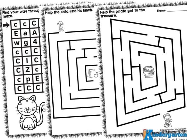Kindergarten maze printable