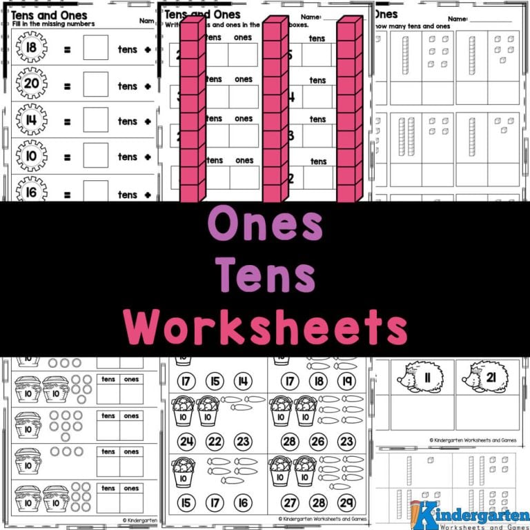 Ones and Tens Place Value Worksheets for Kindergarten Math