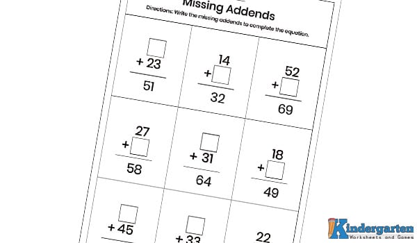 In this worksheet, kids will complete double-digit addition equations by finding the missing number. They’ll need to use their math reasoning to determine the correct number that makes the equation true.
