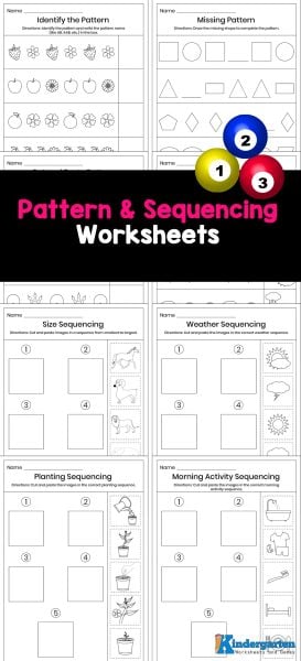 Looking for free patterns and sequencing worksheets? These free cut-and-paste sequencing worksheets for kindergarten are perfect for introducing early learning concepts like patterns, life cycles, and daily routines. With hands-on activities that include weather patterns, morning routines, animal life cycles, and more—your little one will build important thinking, observation, and fine motor skills while having fun! Simply download the patterns worksheets for kindergarten and you are ready to get started!