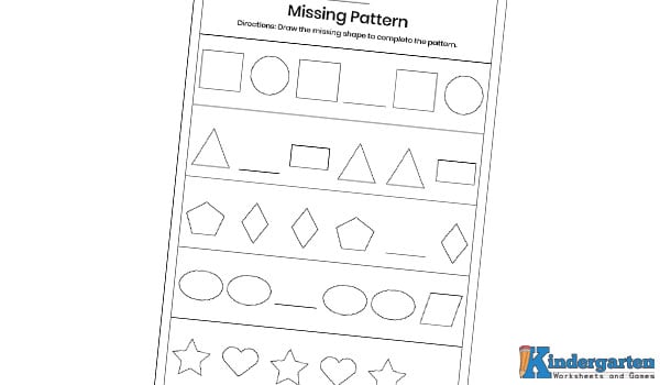In this worksheet, kids will look at each pattern and draw the missing shape to complete it. This activity helps children understand how patterns work and builds their problem-solving and observation skills.