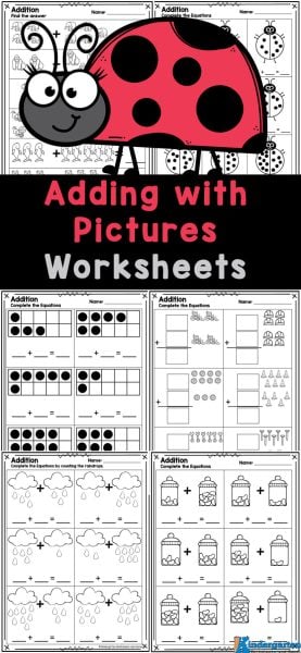 Grab these free adding with pictures worksheets to help k5 students visualize adding. These adding worksheet with pictures are perfect for kinderarten math. Simply download the picture addition worksheets and you are ready to go! Grab these free adding with pictures worksheets to help k5 students visualize adding. These adding worksheet with pictures are perfect for kinderarten math. Simply download the picture addition worksheets and you are ready to go!