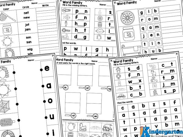 There are thirteen pages in this printable pack which contain the following activities:
Match the picture to its vowel
Color the picture, circle the word and write the word
Color the picture, color the letters and write the word
Cut and paste the words in the right boxes
Fill in the missing letters
Find the words in the word search
Answers provided
