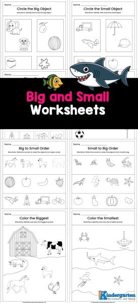 Looking for a fun way to teach kids about sizes? Grab our Big and Small Worksheets for Kindergarten! These free printable big and small kindergarten worksheets activities like circling, matching, sorting, ordering, and coloring, children will practice comparing objects while also building fine motor and observation skills. From identifying the biggest animal to arranging objects in order, these big and small worksheet for kg make learning about size differences engaging and enjoyable!