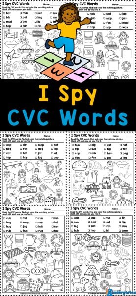 Are your students work on Kindergaten CVC words? You'll love this engaging I Spy CVC Words activity! Just print the cvc words worksheets, and your children will have a blast finding, reading, and coloring the adorable clipart while honing their reading skills. It's a fun way to reinforce those essential early literacy skills! Don't miss out on this opportunity to make learning exciting for your little ones.