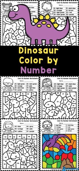 Looking for a fun way to practice and review numbers? Check out our color by number dinosaur printables! These engaging colour by number dinosaur worksheets are perfect for children working on numbers up to 60. Ideal for pre-k, kindergarten, and first-grade students, these activities combine visual discrimination with essential math skills. Watch as they bring these colorful dinosaurs to life while having a blast learning! Looking for a fun way to practice and review numbers? Check out our color by number dinosaur printables! These engaging colour by number dinosaur worksheets are perfect for children working on numbers up to 60. Ideal for pre-k, kindergarten, and first-grade students, these activities combine visual discrimination with essential math skills. Watch as they bring these colorful dinosaurs to life while having a blast learning!