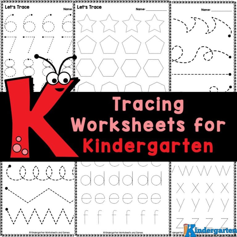 Tracing Worksheets for Kindergarten