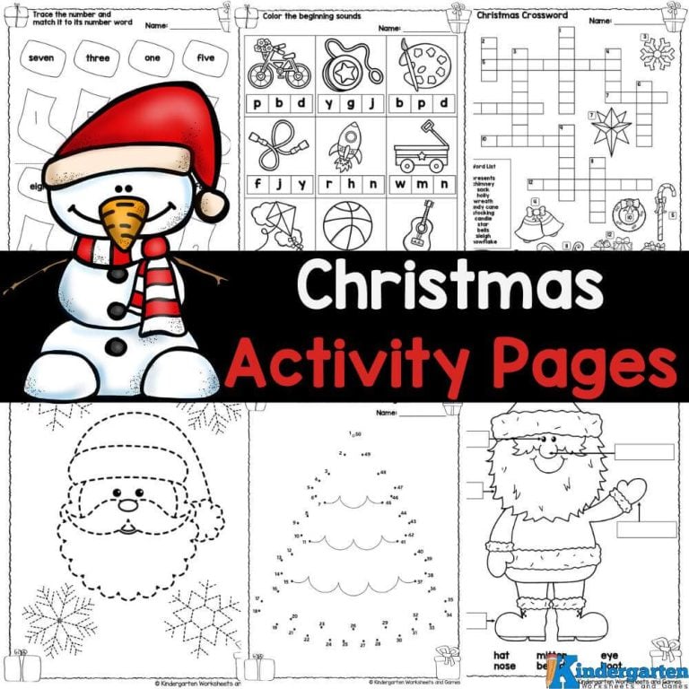 Christmas Activity Pages for Kindergarten