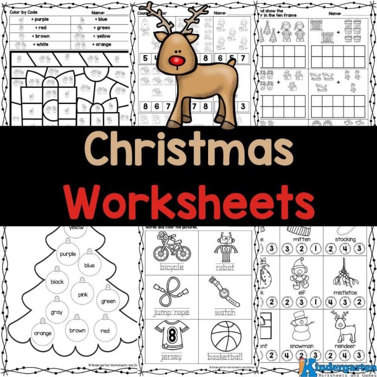 Free Christmas Worksheets for Kindergarten