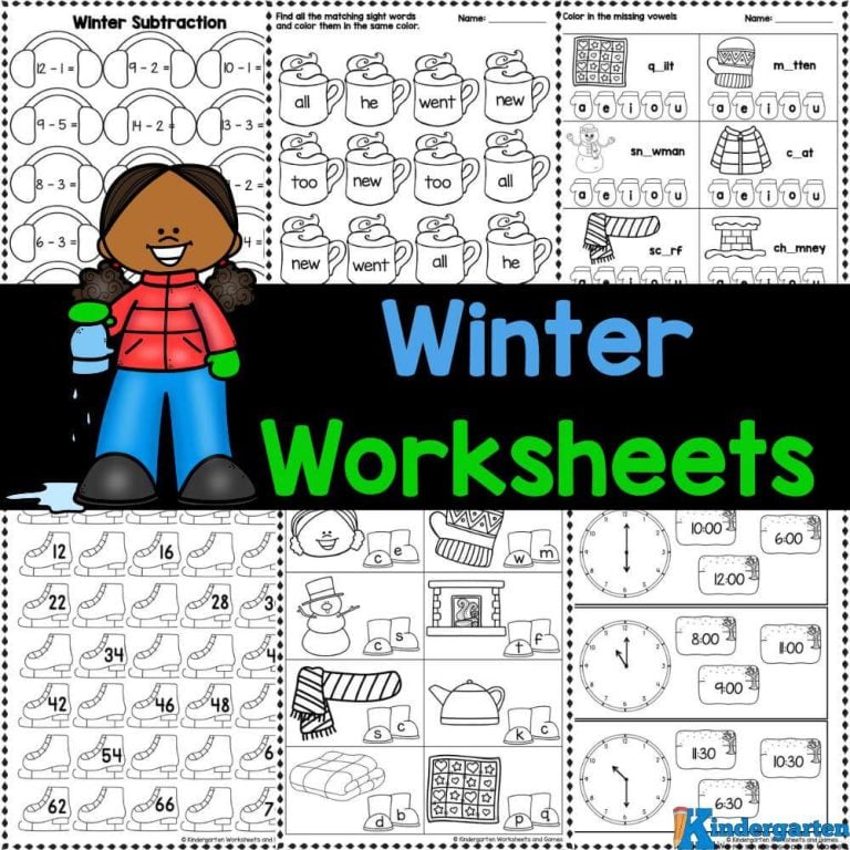 Kindergarten Winter Worksheets