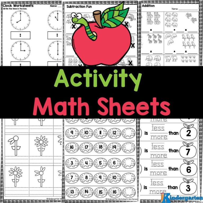 Activity Sheets for Kindergarten Math