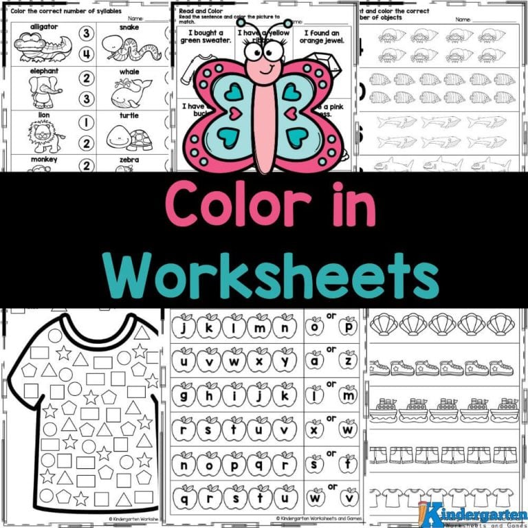 Kindergarten Colouring Worksheets