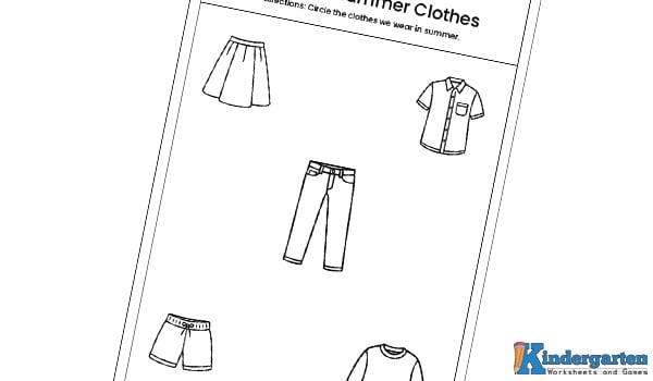 circle-summer-cloth Circle the Summer Clothes Worksheet