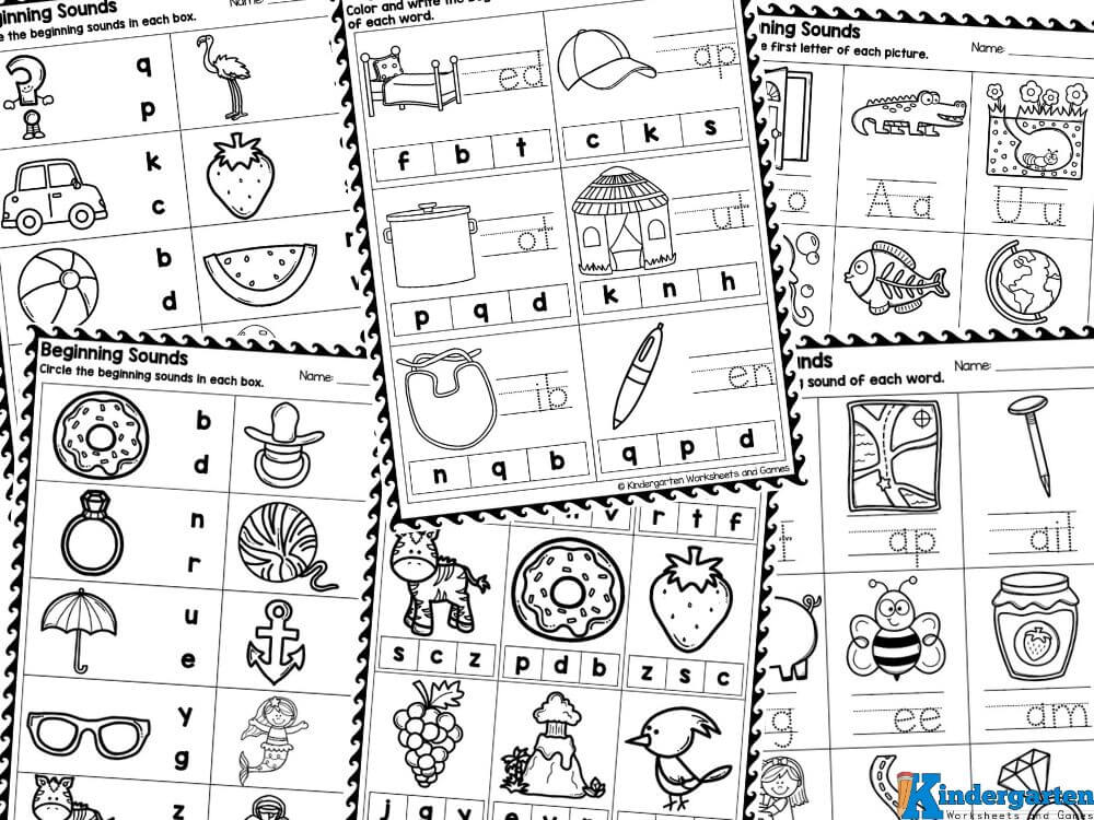 FREE Beginning Sound Worksheets for Kindergarten