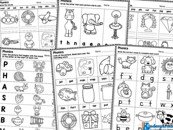 kindergarten phonics worksheets Enhance your child's reading skills with our engaging kindergarten phonics worksheets! These kindergarten phonics sheets are perfect for young learners with engaging designes to make learning the sounds letters make fun and effective. The phonics pages for kindergarten feature cute clipart and interactive activities that help kids recognize letters, sounds, and words. Whether you’re a teacher looking for classroom resources or a parent eager to support your child’s learning at home, our worksheets will provide the practice they need to build a strong foundation in literacy.Â
