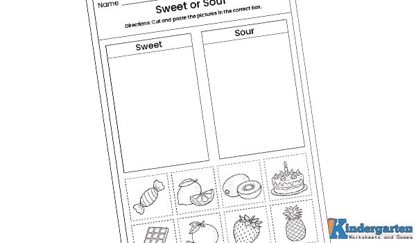 In this worksheet, kids will sort foods based on taste. They will cut and paste the pictures into sweet or sour categories. This activity helps children learn about different tastes using their sense of taste. Sweet or Sour Worksheet