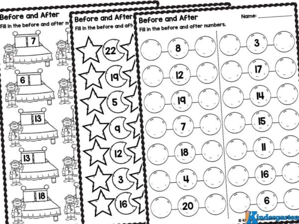 after and before number worksheets When it comes to early childhood education, helping kindergarteners understand the concepts of "before" and "after" is a fundamental skill that lays the groundwork for their future learning. These concepts are essential as they help children develop their sequencing abilities, which are crucial not only in math but also in reading and everyday activities.
So, what exactly does a "before and after" worksheet look like for kindergarten? Typically, these worksheets are designed to make learning fun and engaging for young learners. They often include simple exercises such as rearranging pictures in a sequence, filling in blanks, or answering questions related to a series of events. For instance, children might be asked to identify which image comes before or after a particular picture in a sequence, such as a story about a day at the park or the steps involved in making a sandwich.
Engaging with these types of worksheets can encourage children to think critically about the order of events and enhance their comprehension skills. It helps them recognize patterns and understand the flow of time, which is an important part of cognitive development.
