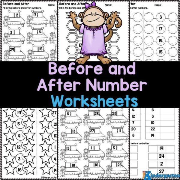 Enhance your kindergarteners' math skills with these free printable after before worksheets, perfect for numbers 0-29!