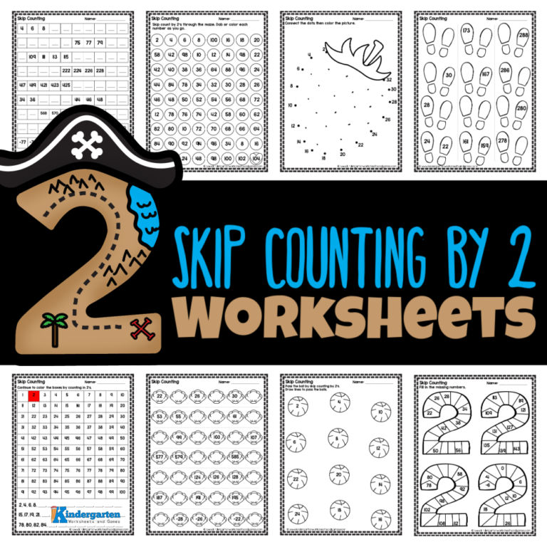 Skip Counting by 2 Worksheets