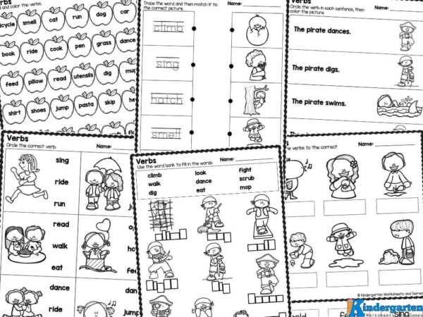 action words for kindergarten worksheets Exciting news for educators and parents! Our latest resource pack features ten no-prep pages designed to engage young learners in fun and interactive verb activities, all complete with answers for easy reference.
Here's what you'll find inside:
Trace and match verbs to their corresponding images with action words like climb, sing, hatch, and more.
Cut and paste action words including eat, walk, and dance, fostering both reading and fine motor skills.
Circle the correct verb after reading a word and looking at a picture, featuring verbs such as run, eat, and jump.
Fill in the blanks using a word bank and delightful pirate picture clues, with words like climb, dance, and scrub to encourage creativity.
Find and color the verbs hidden within an apple-themed activity.
Circle the verb in each sentence to reinforce comprehension.
These activities are perfect for enhancing language skills and keeping kids engaged.Â
