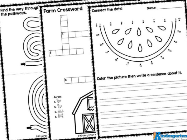 Attention parents and teachers! Are you looking for a fun way to keep your kindergartners engaged and learning at home or in the classroom? Kids will absolutely love these activity worksheets designed specifically for their age group! Our exciting pack of kindergarten worksheets includes a variety of activities that are not only enjoyable but also educational.

From tracing lines that help develop fine motor skills to navigating through mazes that boost problem-solving abilities, each worksheet is crafted to promote essential skills while keeping kids entertained. Puzzle lovers will delight in the dot-to-dots that enhance counting skills and eye-hand coordination, while those eager for a mental challenge will enjoy our crossword puzzles and word searches that stimulate their vocabulary and critical thinking.

The best part? These activity sheets are free to download! You can easily print them out and have all the fun you need at your fingertips. Whether it's a rainy day indoors, a quiet afternoon, or even as homework help, these worksheets provide endless opportunities for learning and creativity.