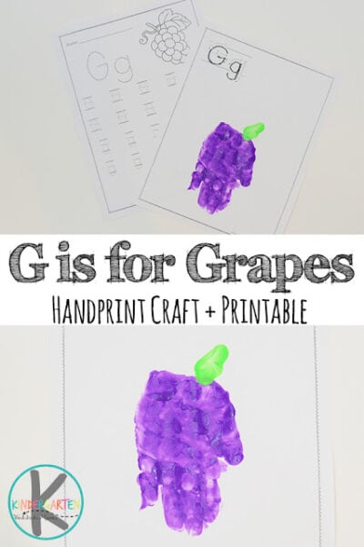 grapes letter g handprint craft
