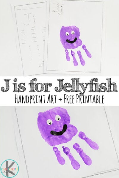 jellyfish letter j handprint craft