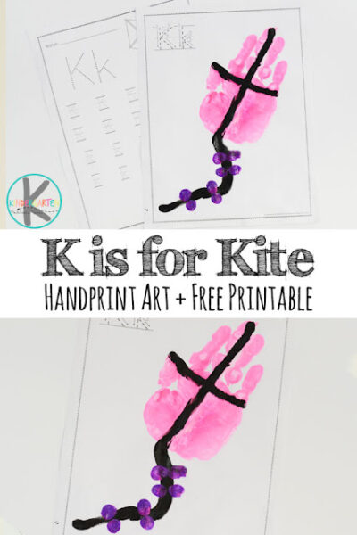k is for kite handprint