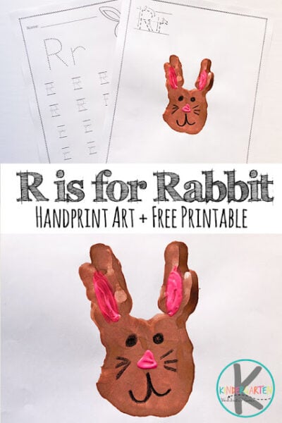 rabbit letter r handprint craft