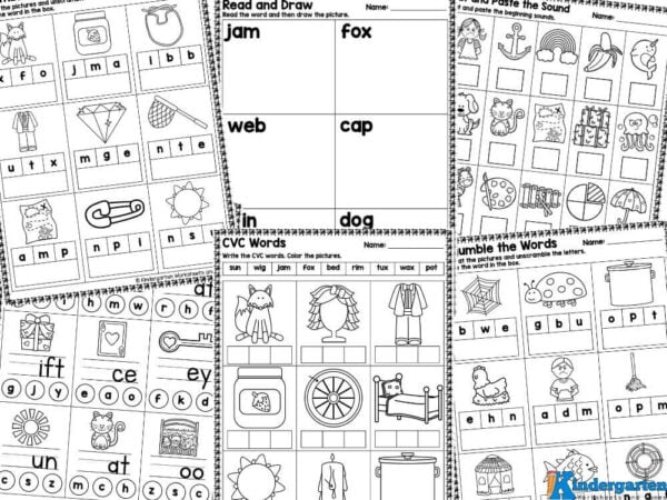 free phonics worksheets Use these free kindergarten phonics sheets to practice and improve phonics, vocabulary and writing skills.  Also, through completing these worksheets children will be practicing working on their fine motor skills. These are important skills that they will need later in life. These simple, yet thorough phonics worksheets are a wonderful tool for young children to help improve their literacy skills.